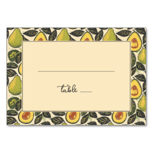 Tarjeta De Mesa Ilustración alegre de aguacate verde
