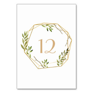 Tarjeta De Mesa ilustracion botánico del terrario elegante del oro