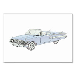 Tarjeta De Mesa Ilustracion convertible Chevy Impala 1960