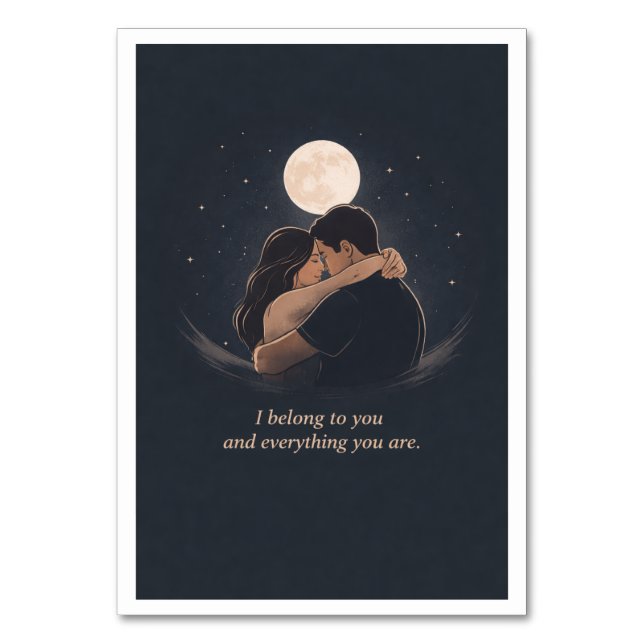 Tarjeta De Mesa Ilustración de amor profundo (Anverso)