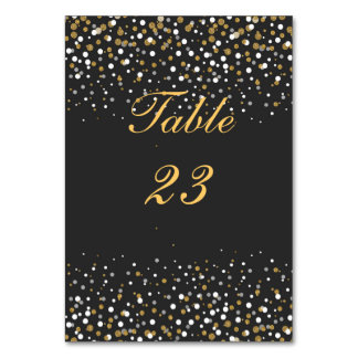 Tarjeta De Mesa Ilustracion de confetti purpurina de oro de imitac