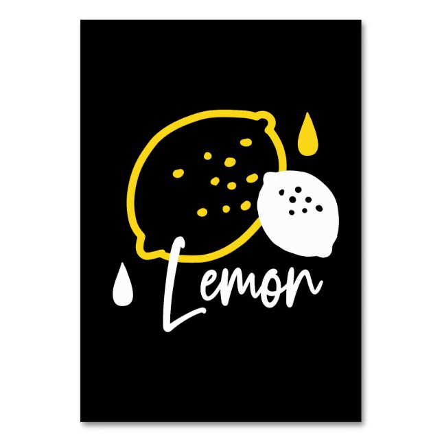 Tarjeta De Mesa Ilustracion de limón abstracto - Arte de cítricos  (Anverso)
