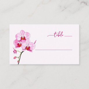 Tarjeta De Mesa Ilustración floral de orquídea rosa elegante