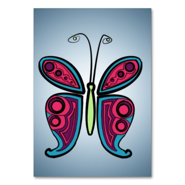 Tarjeta De Mesa Ilustracion mariposa (Anverso)