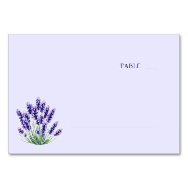 Tarjeta De Mesa Ilustración serena de acuarela de lavanda (Anverso)