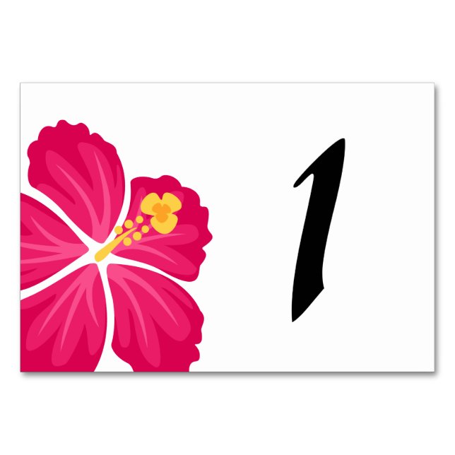 Tarjeta De Mesa Ilustraciones de Hibiscus Floower (Anverso)