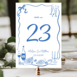Tarjeta De Mesa Ilustraciones Dibujadas a Mano Garabatos Fiesta de