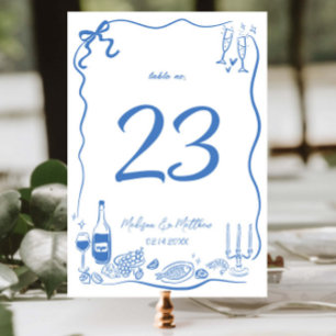 Tarjeta De Mesa Ilustraciones Dibujadas a Mano Garabatos Fiesta de