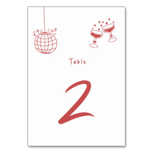 Tarjeta De Mesa Ilustraciones dibujados a mano Doodles Boda marrón