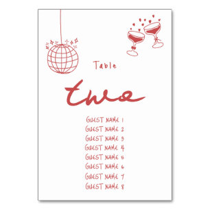 Tarjeta De Mesa Ilustraciones dibujados a mano Doodles Boda marrón