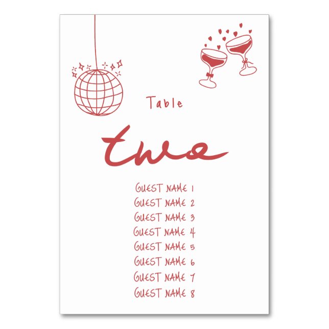 Tarjeta De Mesa Ilustraciones dibujados a mano Doodles Boda marrón (Anverso)