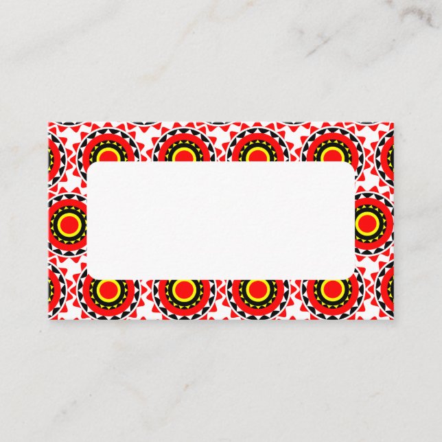 Tarjeta De Mesa Impresión africana (Anverso)