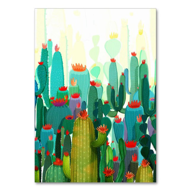 Tarjeta De Mesa Impresión de cactus | Mucho Cactus (Anverso)