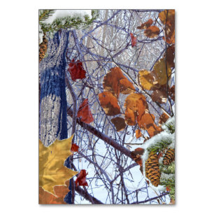 Tarjeta De Mesa Impresión de primer camuflaje de invierno de nieve