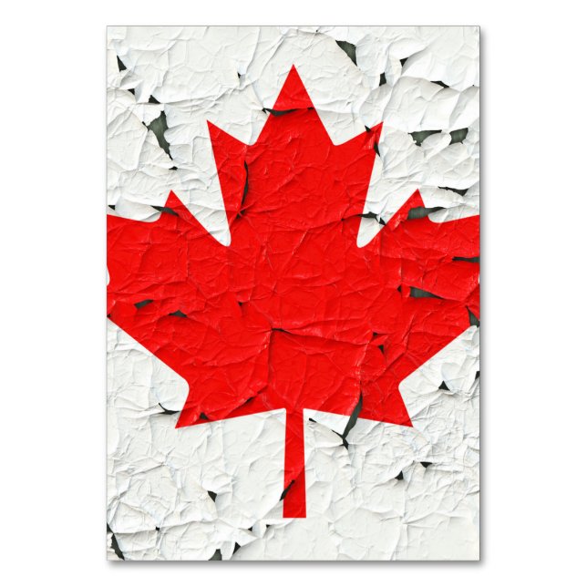 Tarjeta De Mesa Impresión roja canadiense de la pintura de la (Anverso)