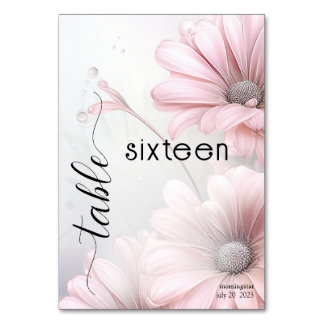 Tarjeta De Mesa Impresionantes Daisies Rosa