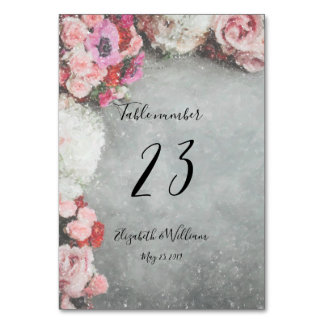 Tarjeta De Mesa Impresiones Florales
