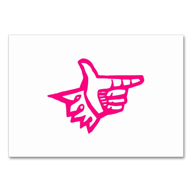 Tarjeta De Mesa Índice rosa (Reverso)