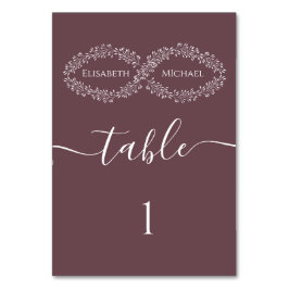 Tarjeta De Mesa Infinito burgundy botánico romántico elegante