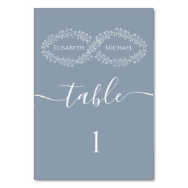 Tarjeta De Mesa Infinito polvoriento azul botánico romántico