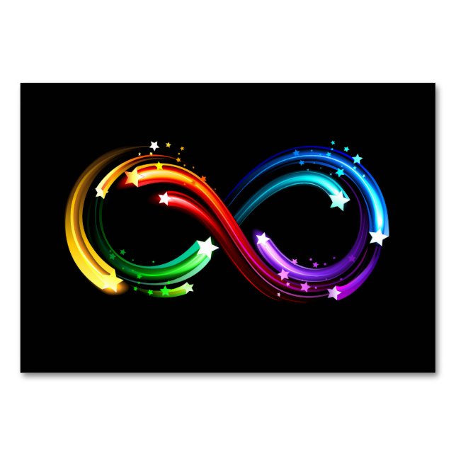 Tarjeta De Mesa Infinity symbol of rainbow comets (Anverso)