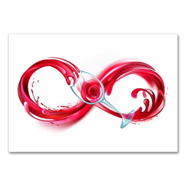 Tarjeta De Mesa Infinity with Red Wine (Anverso)