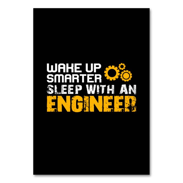 Tarjeta De Mesa Ingeniero Duerme Con Un Ingeniero (Anverso)
