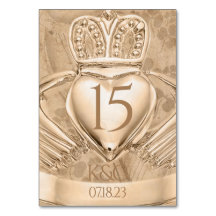 Iniciales del Boda del anillo Claddagh y Shamrock