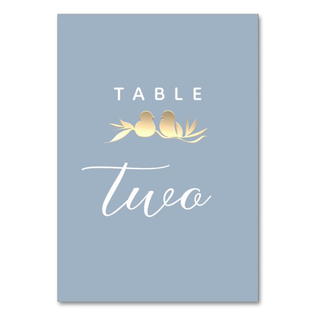 Tarjeta De Mesa Inseparables de oro azul polvoriento (Anverso)