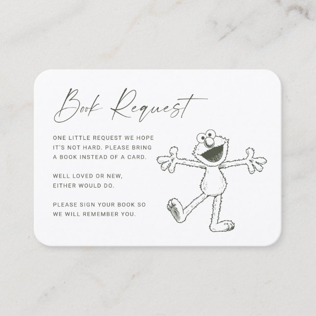 Tarjeta De Mesa Insertar solicitud de libro de adultos de Elmo (Anverso)