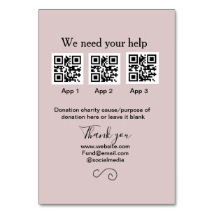 Tarjeta De Mesa Instrucciones para la recolección de donaciones: a