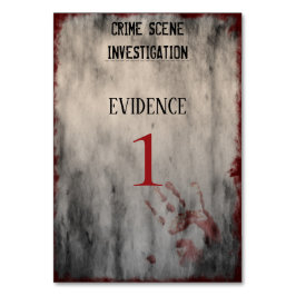 Tarjeta De Mesa Investigación de la Escena del Crimen