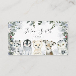 Tarjeta De Mesa Invierno de los Animales del Ártico Terranova Prim