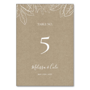 Tarjeta De Mesa Invierno ruso Número de tabla de Kraft
