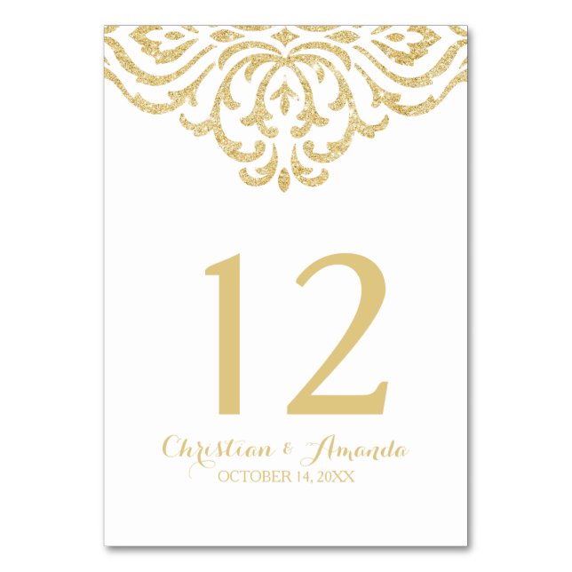 Tarjeta De Mesa Invitación a la boda de la elegancia del glamour v (Anverso)