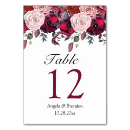Tarjeta De Mesa Invitación a la boda floral en la flor de la flor 