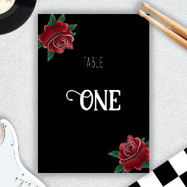 Tarjeta De Mesa Invitación a la vieja escuela del tatuaje blanco y