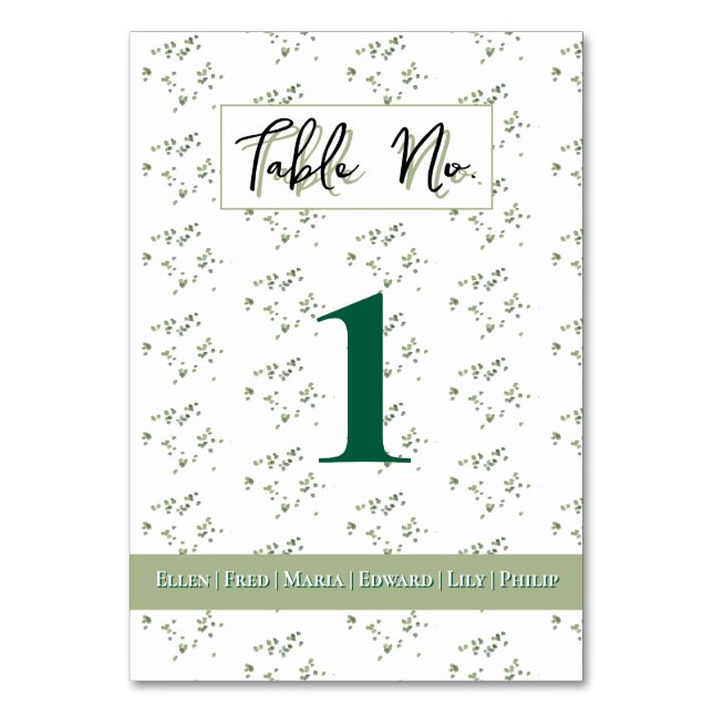 Tarjeta De Mesa Invitación a un tema sobre el bosque verde (Anverso)