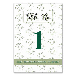 Tarjeta De Mesa Invitación de boda temática de bosque verde todo e