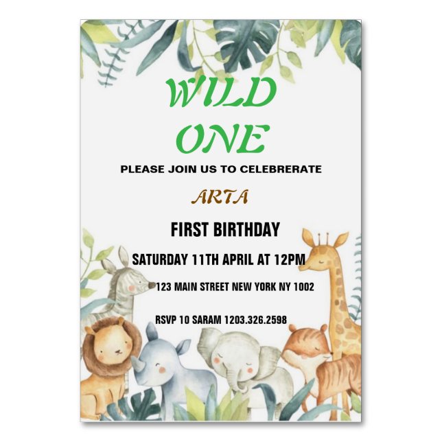 Tarjeta De Mesa Invitación de cumpleaños (Anverso)