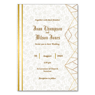 Tarjeta De Mesa Invitación Doble