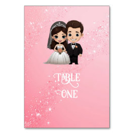 Tarjeta De Mesa Invitaciones a la boda rosa con paracaídas de diam