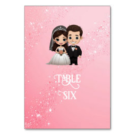 Tarjeta De Mesa Invitaciones a la boda rosa con paracaídas de diam