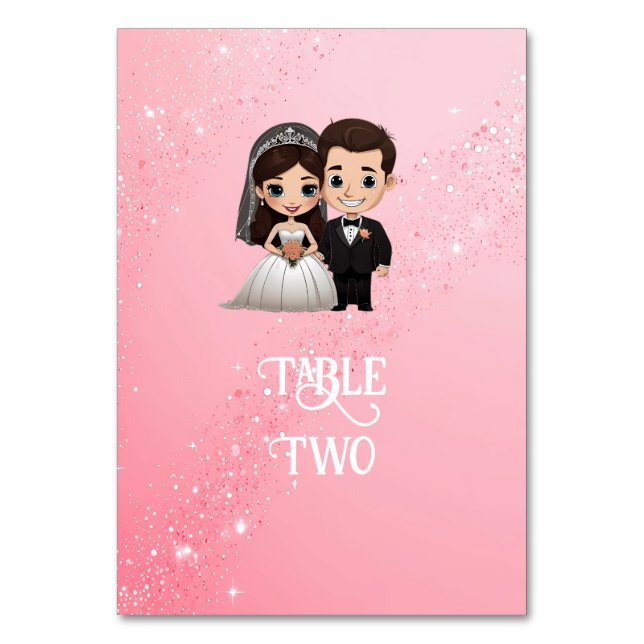 Tarjeta De Mesa Invitaciones a la boda rosa con paracaídas de diam (Reverso)