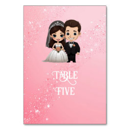 Tarjeta De Mesa Invitaciones de boda rosadas con destellos de diam