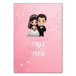 Tarjeta De Mesa Invitaciones de boda rosadas con destellos de diam