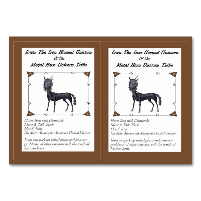 Tarjeta De Mesa Iown The Iron Horned Unicorn Trading Card (Anverso)