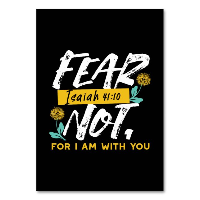 Tarjeta De Mesa Isaías 41:10 - El miedo no es una versión Inspirad (Anverso)