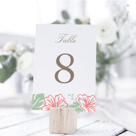 Tarjeta De Mesa Isla Hibiscus Table Number Card