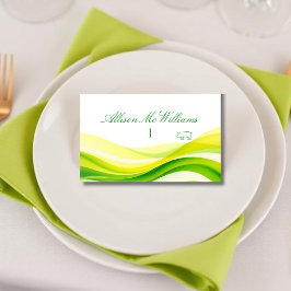 Tarjeta De Mesa Island Citrus Green and Yellow Meal Icons Pork